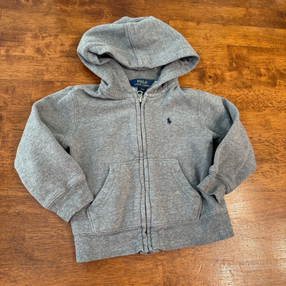 Polo Ralph Lauren Kids Gray zip up Hoodie size 3t